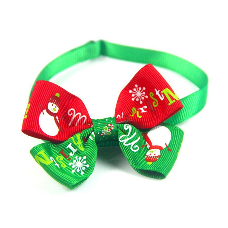 Pet Christmas Bow Collar