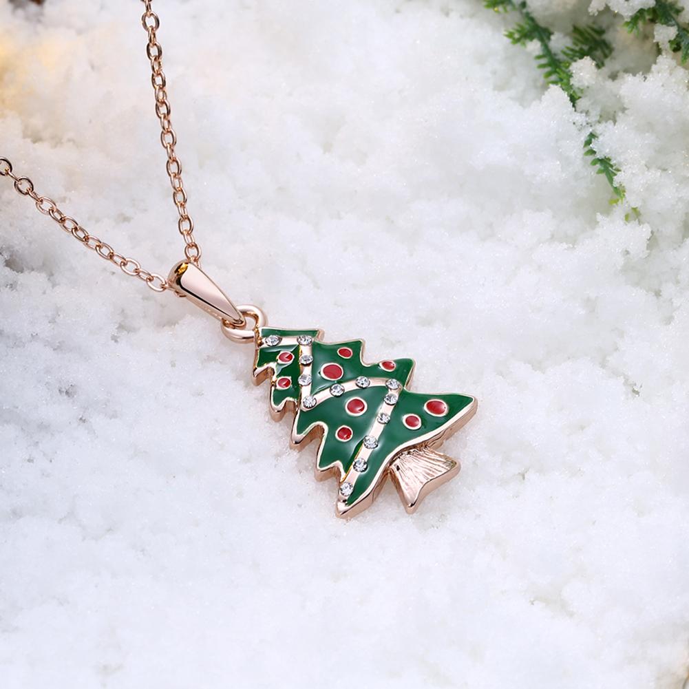 Christmas Tree Necklace in 18K Rose Gold Plated - Christmas Collection