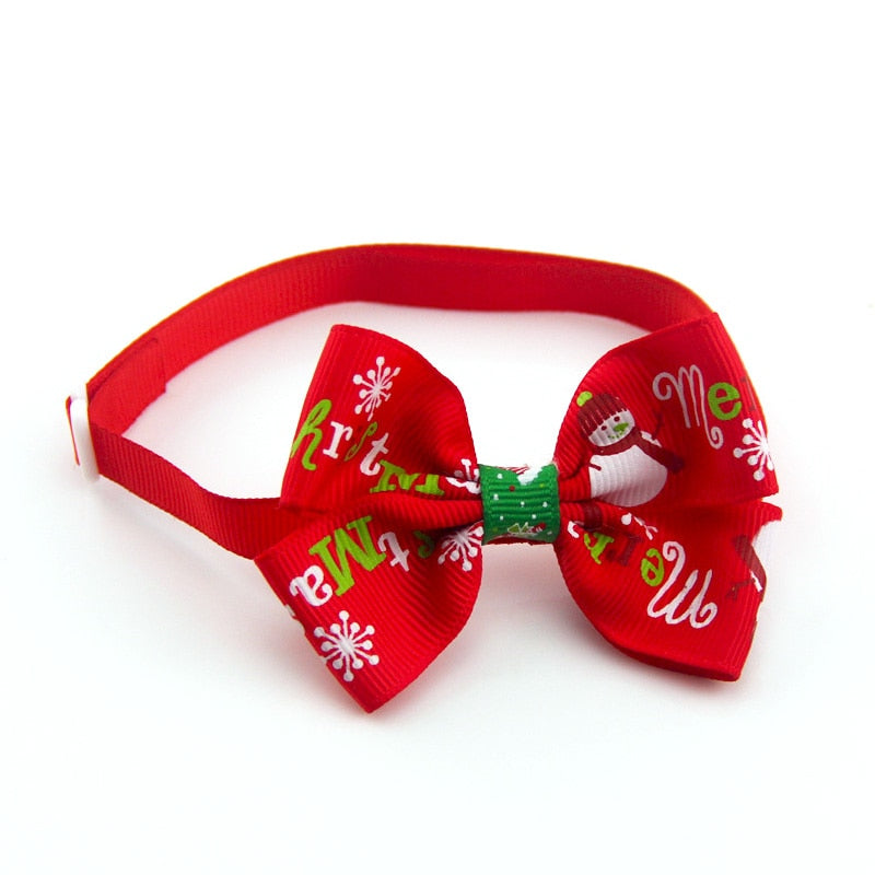 Pet Christmas Bow Collar